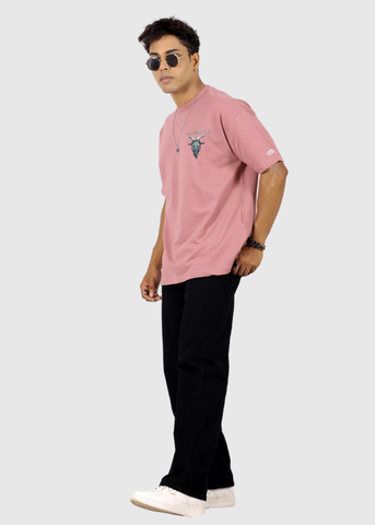 The Master Pink Mauve Printed Unisex Oversized T-shirt