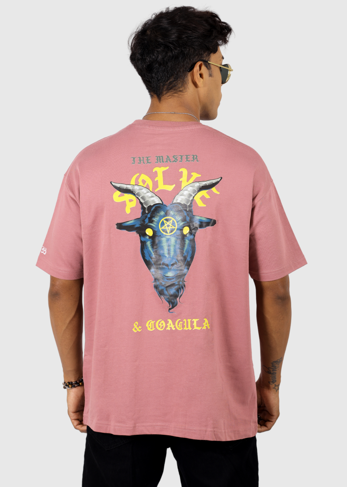 The Master Pink Mauve Printed Unisex Oversized T-shirt