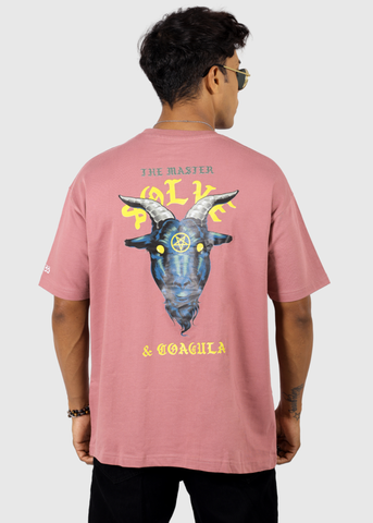 The Master Pink Mauve Printed Unisex Oversized T-shirt