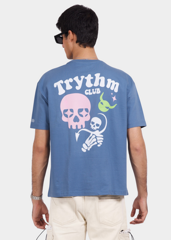 Trythm Club Pastel Blue Unisex Oversized T-shirt