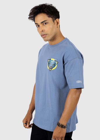 Panther Pastel Blue Unisex Oversized T-shirt