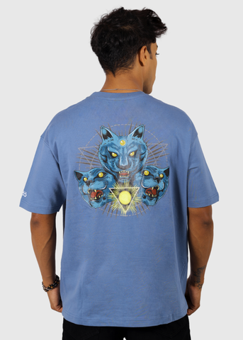 Panther Pastel Blue Unisex Oversized T-shirt