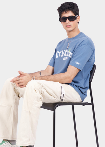 Trythm Club Pastel Blue Unisex Oversized T-shirt