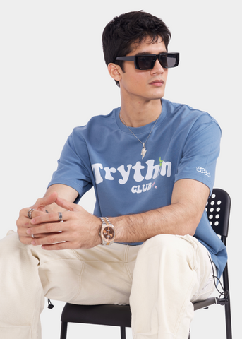 Trythm Club Pastel Blue Unisex Oversized T-shirt