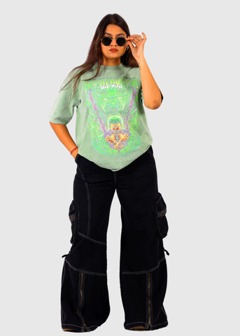 Zoro One Piece Acid Wash Unisex Oversized T-shirt