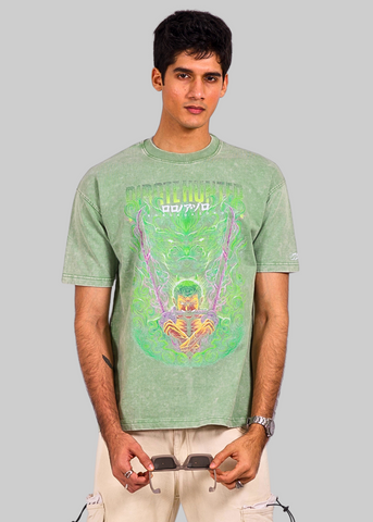 Zoro One Piece Acid Wash Unisex Oversized T-shirt