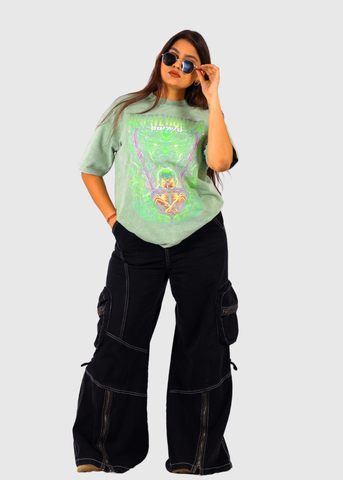 Zoro One Piece Acid Wash Unisex Oversized T-shirt