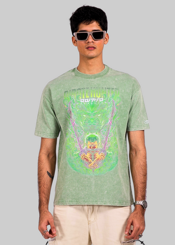 Zoro One Piece Acid Wash Unisex Oversized T-shirt