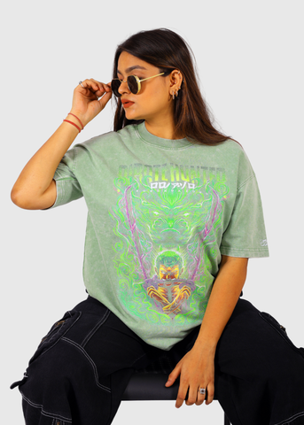 Zoro One Piece Acid Wash Unisex Oversized T-shirt