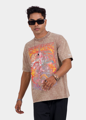Luffy One Piece Acid Wash Unisex Oversized T-shirt