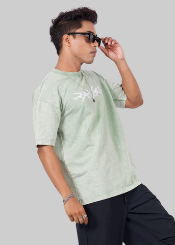 Savage Green Acid Wash Unisex Oversized T-shirt