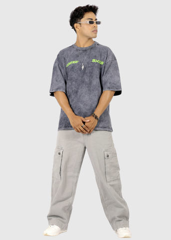 Danger Acid Wash Unisex Oversized T-shirt