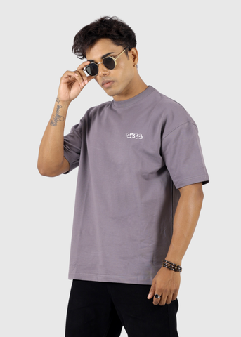 Grey Solid Unisex Oversized T-shirts
