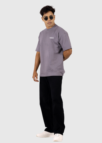 Grey Solid Unisex Oversized T-shirts