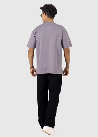 Grey Solid Unisex Oversized T-shirts