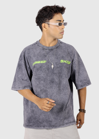 Danger Acid Wash Unisex Oversized T-shirt