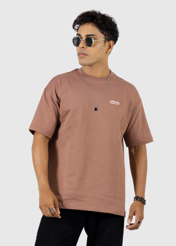 Brown Solid Unisex Oversized T-shirts