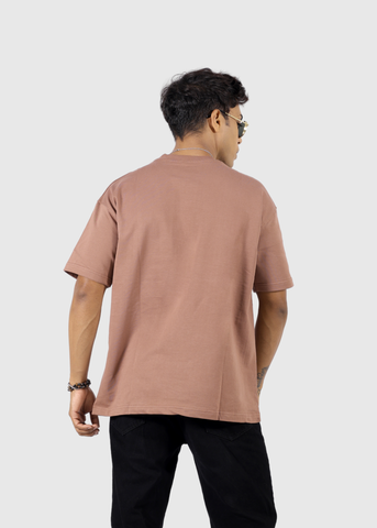 Brown Solid Unisex Oversized T-shirts