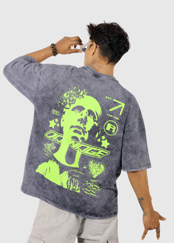 Danger Acid Wash Unisex Oversized T-shirt