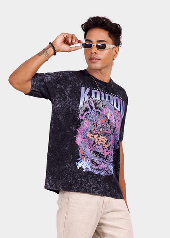 Kaidou One Piece Acid Wash Unisex Oversized T-shirt