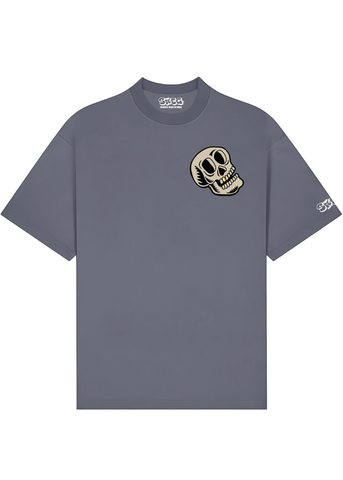 Skull Fire Grey Unisex Oversized T-shirt